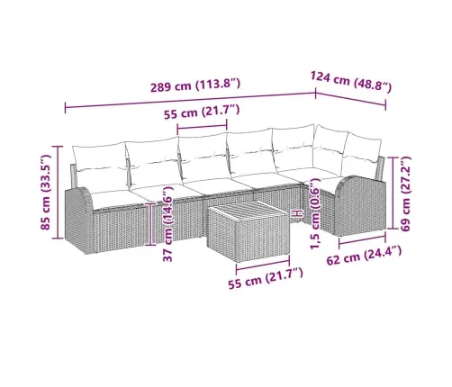 7 Daļu Dārza Dīvānu Komplekts Ar Spilveniem Melns Poli Rotangpalmas Akācija Vidaxl