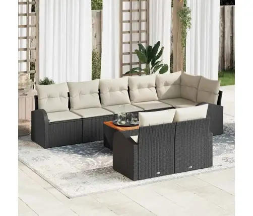 Aia Diivanikomplekt Padjaga 9 Pcs Must Polürotang