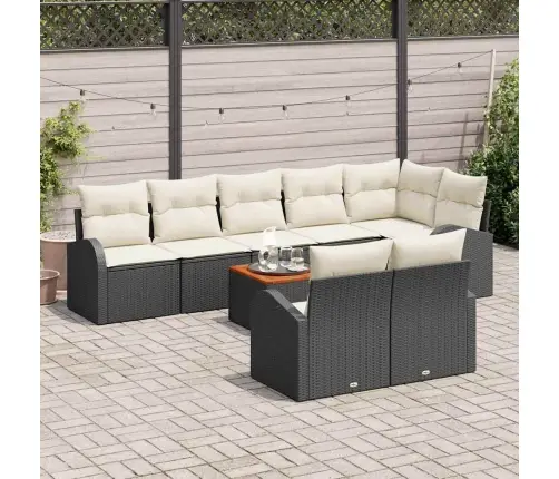 Aia Diivanikomplekt Padjaga 9 Pcs Must Polürotang