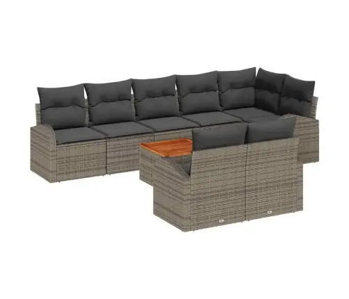 9 Daļu Dārza Dīvānu Komplekts Ar Spilveniem Pelēkā Polirotangā Akācijā Vidaxl