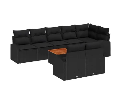 Aia Diivanikomplekt Padjaga 9 Pcs Must Polürotang