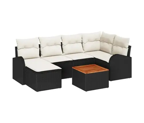 7 Daļu Dārza Sofas Komplekts Ar Spilveniem Melns Polietilēna Rotangpalma Akācijas Vidaxl 7 Daļu Dārza Sofas Komplekts Ar Spilveniem Melns Polietilēna Rotangpalma Akācijas Vidaxl