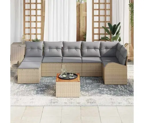 Aia Diivanikomplekt Padjaga 8 Pcs Beež Polürotang