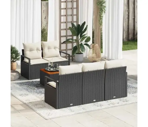 Aia Diivanikomplekt Padjaga 6 Pcs Must Polürotang