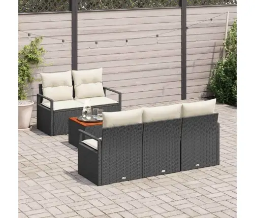 Aia Diivanikomplekt Padjaga 6 Pcs Must Polürotang