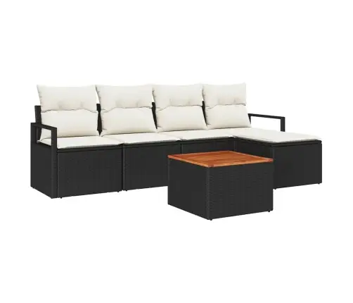 Aia Diivanikomplekt Padjaga 6 Pcs Must Polürooster