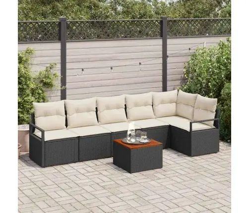 Aia Diivanikomplekt Padjaga 7 Pcs Must Polürotang