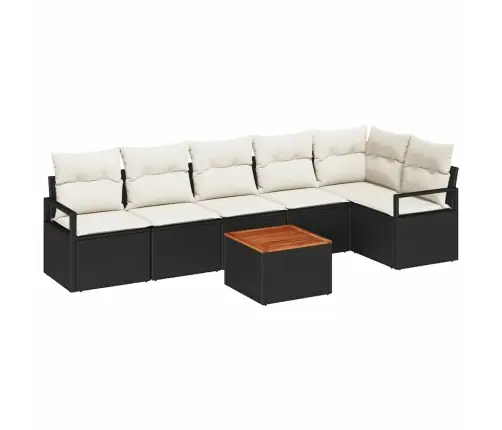 Aia Diivanikomplekt Padjaga 7 Pcs Must Polürotang