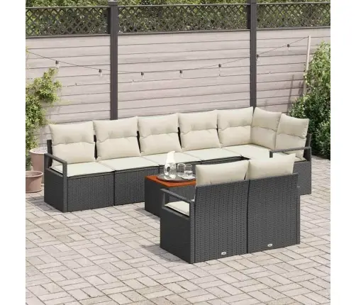 Aia Diivanikomplekt Padjaga 9 Pcs Must Polürotang