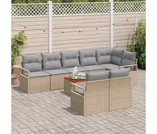 Aia Diivanikomplekt Padjaga 9 Pcs Beež Polürotang