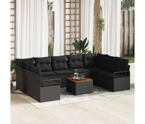 Aia Diivanikomplekt Padjaga 10 Pcs Must Polürooster