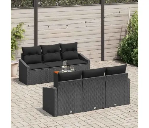 7 Daļu Dārza Dīvānu Komplekts Ar Spilveniem Melnā Polirattanā Vidaxl