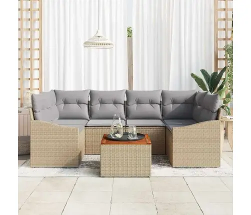 Aia Diivanikomplekt Padjaga 7 Pcs Beež Polürotang