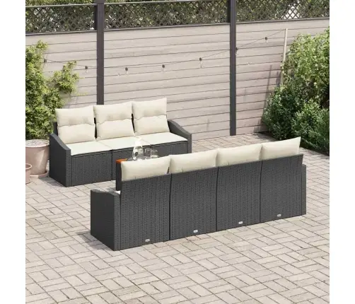 Aia Diivanikomplekt Padjaga 8 Pcs Must Polürotang