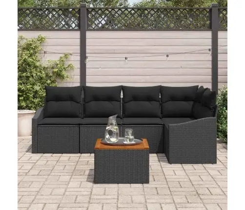 Aia Diivanikomplekt Padjaga 6 Pcs Must Polürooster