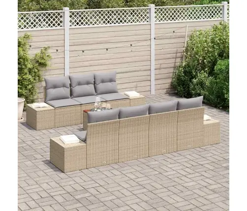 Aia Diivanikomplekt Padjaga 8 Pcs Beež Polürotang