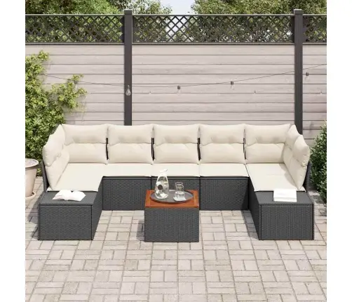 Aia Diivanikomplekt Padjaga 8 Pcs Must Polürotang