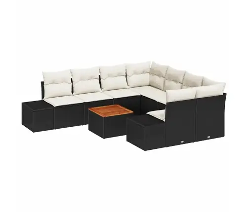 Aia Diivanikomplekt Padjaga 9 Pcs Must Polürotang