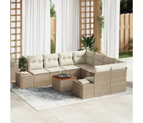 Aia Diivanikomplekt Padjaga 9 Pcs Beež Polürotang