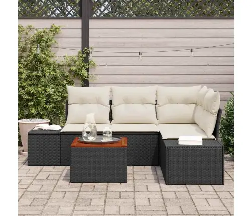 Aia Diivanikomplekt Padjaga 5 Pcs Must Polürotang