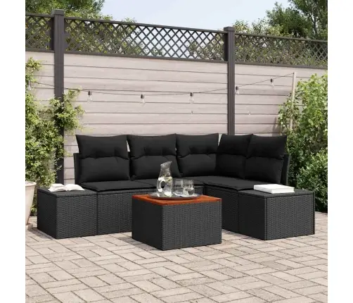 Aia Diivanikomplekt Padjaga 5 Pcs Must Polürotang