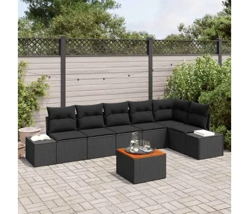 Aia Diivanikomplekt Padjaga 7 Pcs Must Polürotang