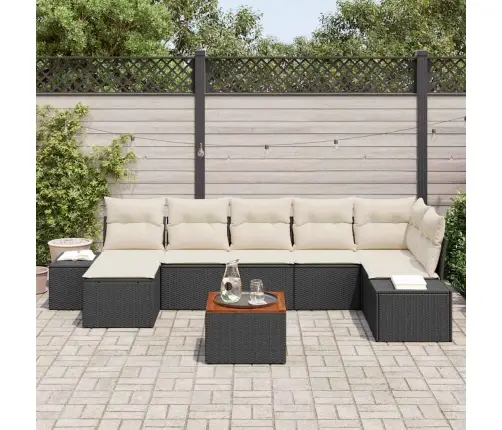 Aia Diivanikomplekt Padjaga 8 Pcs Must Polürooster