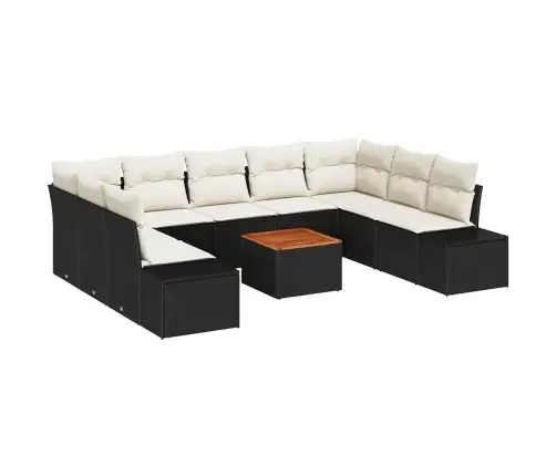 Aia Diivanikomplekt Padjaga 10 Pcs Must Polürotang