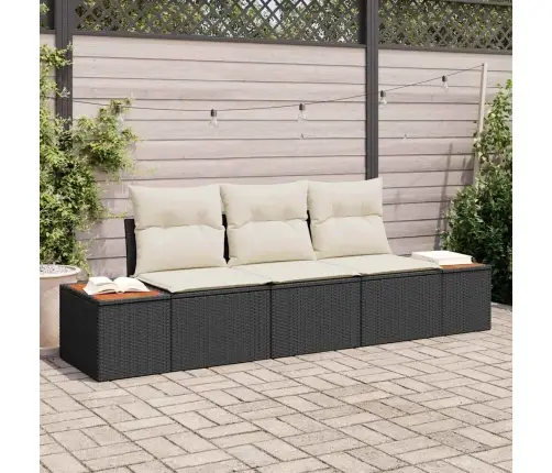 Aia Diivanikomplekt Padjaga 3 Pcs Must Polürotang