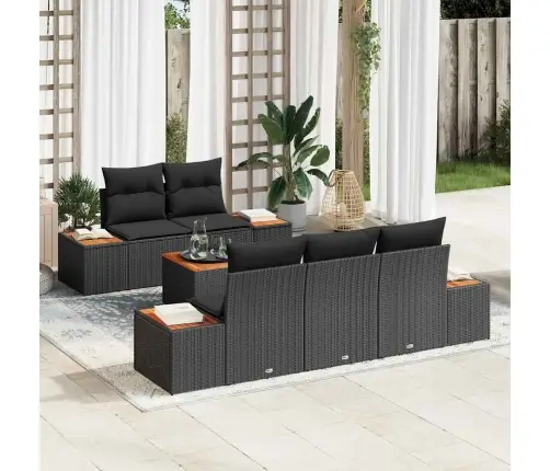 Aia Diivanikomplekt Padjaga 6 Pcs Must Polürooster