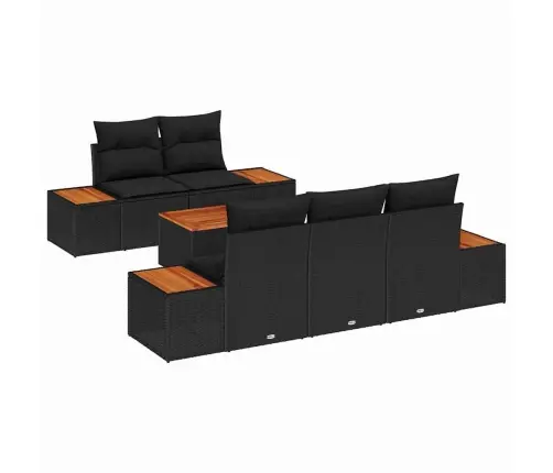 Aia Diivanikomplekt Padjaga 6 Pcs Must Polürooster