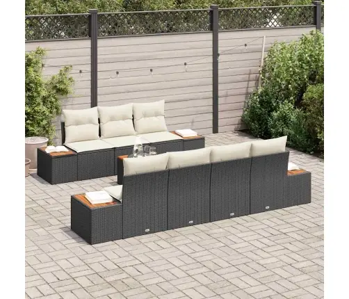 Aia Diivanikomplekt Padjaga 8 Pcs Must Polürooster