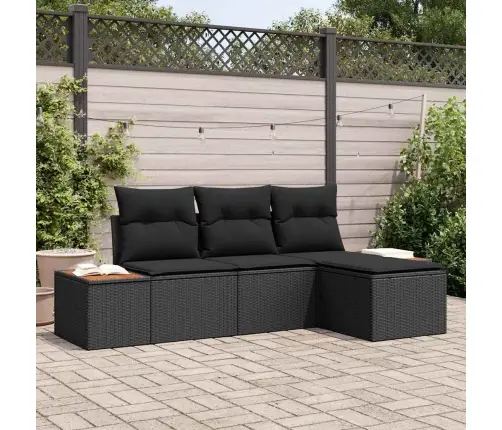 Aia Diivanikomplekt Padjaga Padjaga 4 Pcs Must Polürotang