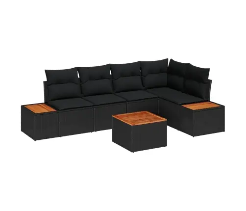 Aia Diivanikomplekt Padjaga 6 Pcs Must Polürooster