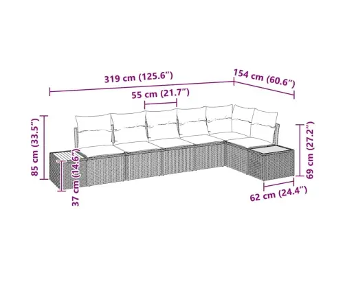 Aia Diivanikomplekt Padjaga 6 Pcs Hall Polürooster
