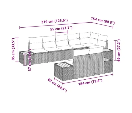 Aia Diivanikomplekt Padjaga 8 Pcs Beež Polürooster