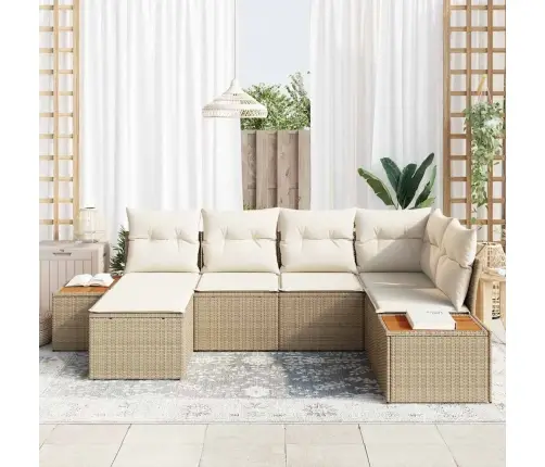 Aia Diivanikomplekt Padjaga 6 Pcs Beež Polürotang