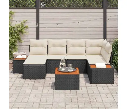 Aia Diivanikomplekt Padjaga 7 Pcs Must Polürotang