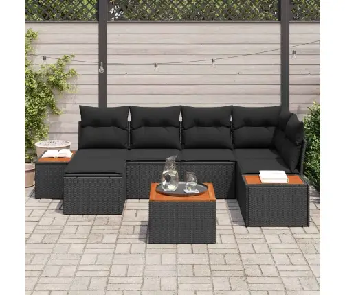 Aia Diivanikomplekt Padjaga 7 Pcs Must Polürotang