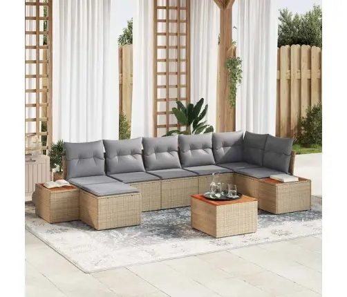 Aia Diivanikomplekt Padjaga 8 Pcs Beež Polürotang