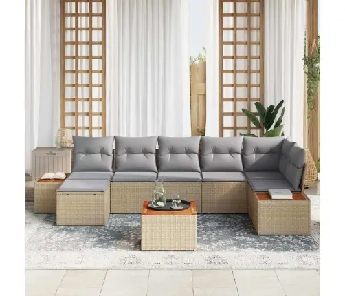 Aia Diivanikomplekt Padjaga 8 Pcs Beež Polürotang