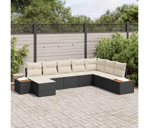 Aia Diivanikomplekt Padjaga 8 Pcs Must Polürooster