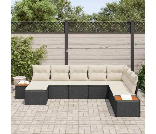 Aia Diivanikomplekt Padjaga 8 Pcs Must Polürooster