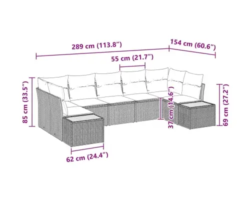 Aia Diivanikomplekt Padjaga 7 Pcs Hall Polürotang