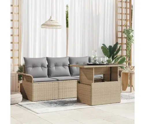Aia Diivanikomplekt Padjaga 5 Pcs Beež Polürotang