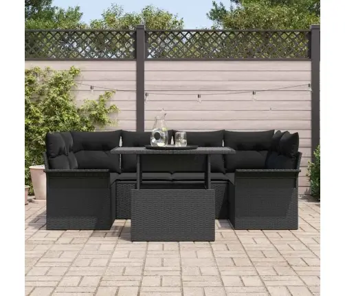 7 Daļu Dārza Dīvāna Komplekts Ar Spilveniem Vidaxl