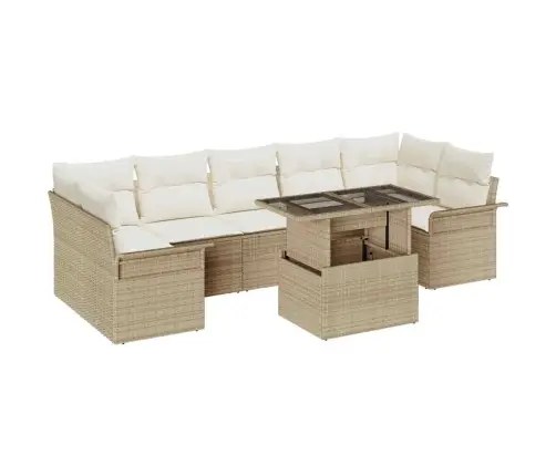 8 Vietīgā Dārza Dīvānu Komplekts Ar Spilveniem Bēšā Krāsā Vidaxl