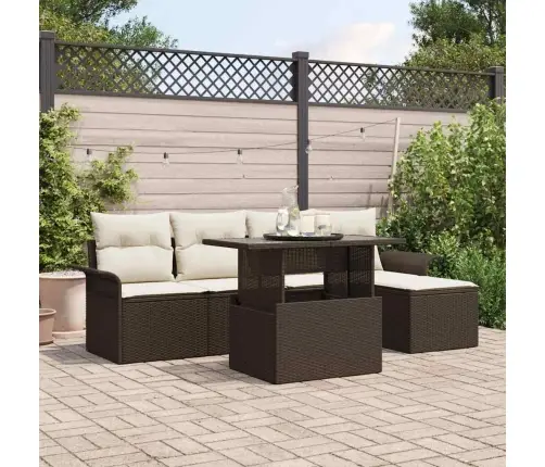 6 Daļu Dārza Dīvānu Komplekts Ar Spilveniem Vidaxl