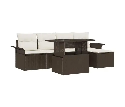 6 Daļu Dārza Dīvānu Komplekts Ar Spilveniem Vidaxl