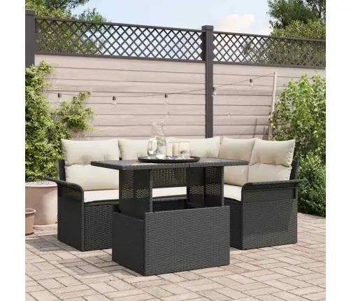 Aia Diivanikomplekt Padjaga 5 Pcs Must Polürooster